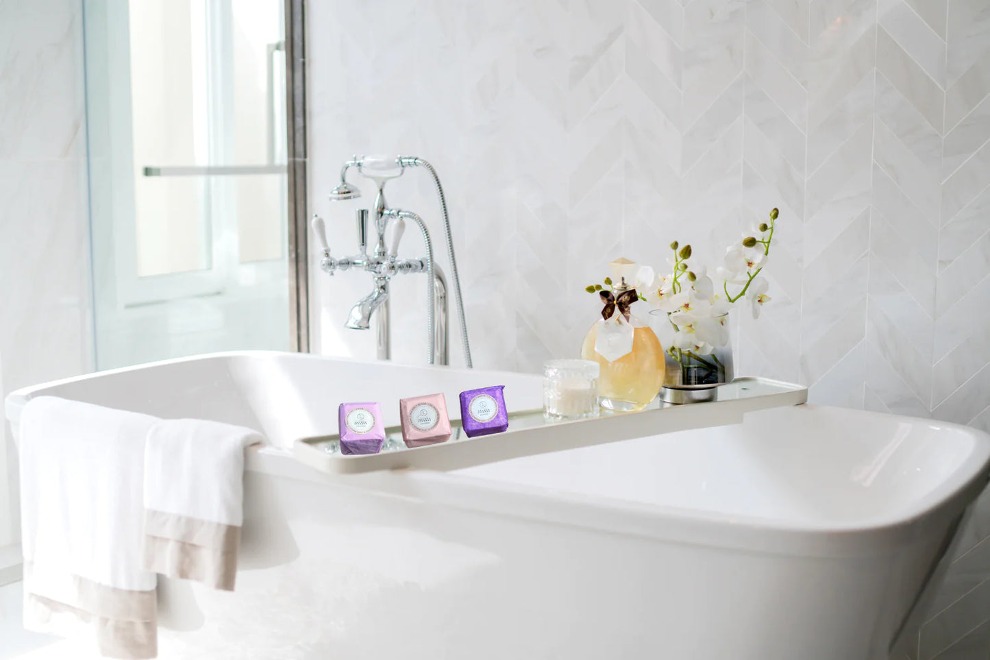 Vapeur de douche à la lavande